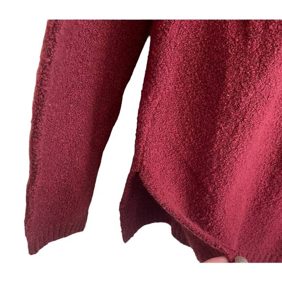 CASLON Women Sweater XS Red Cowl Neck Pullover Long Sleeve Boil Knit Side‎ Slits - Picture 4 of 9